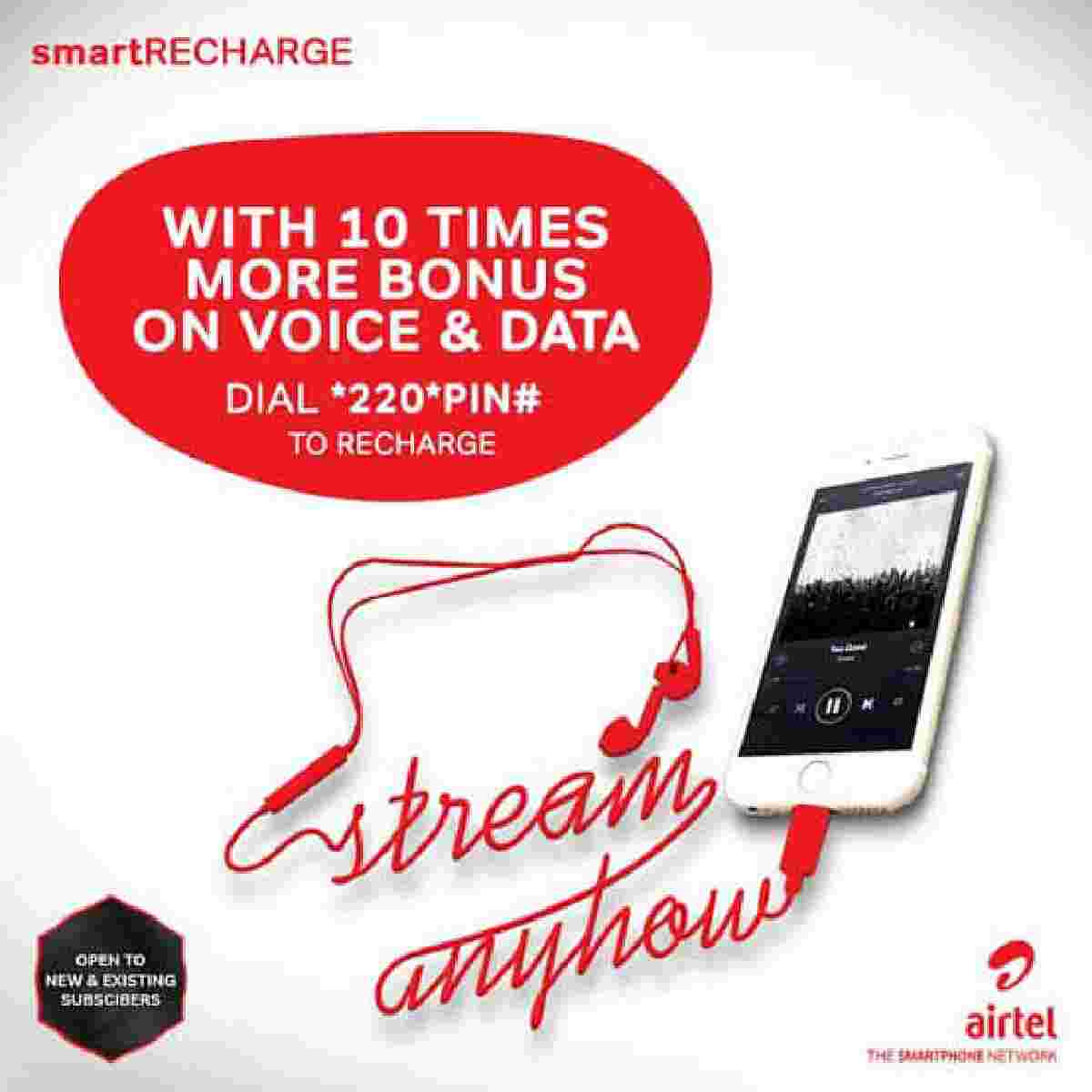Airtel smart recharge 10x bonus