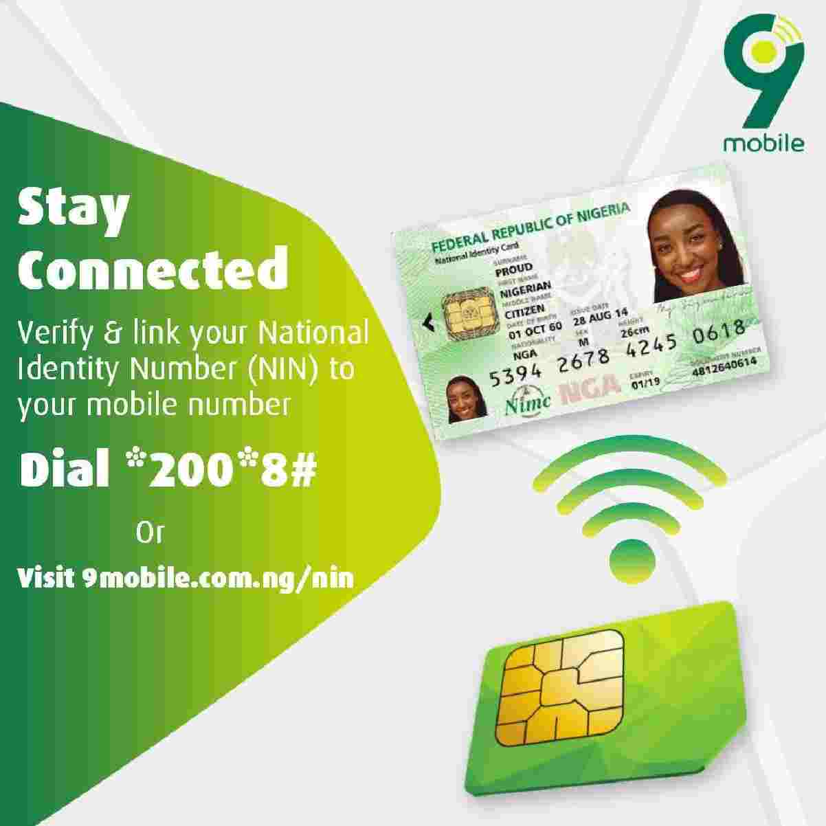how to link nin to 9mobile phone number