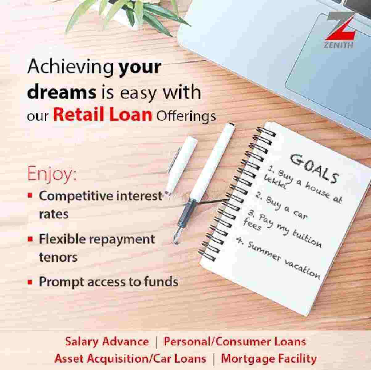 zenith bank quick loan code