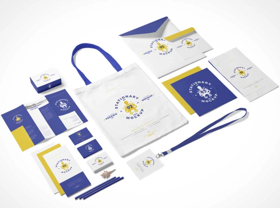 Brochures mockup stationery-brand touchpoints